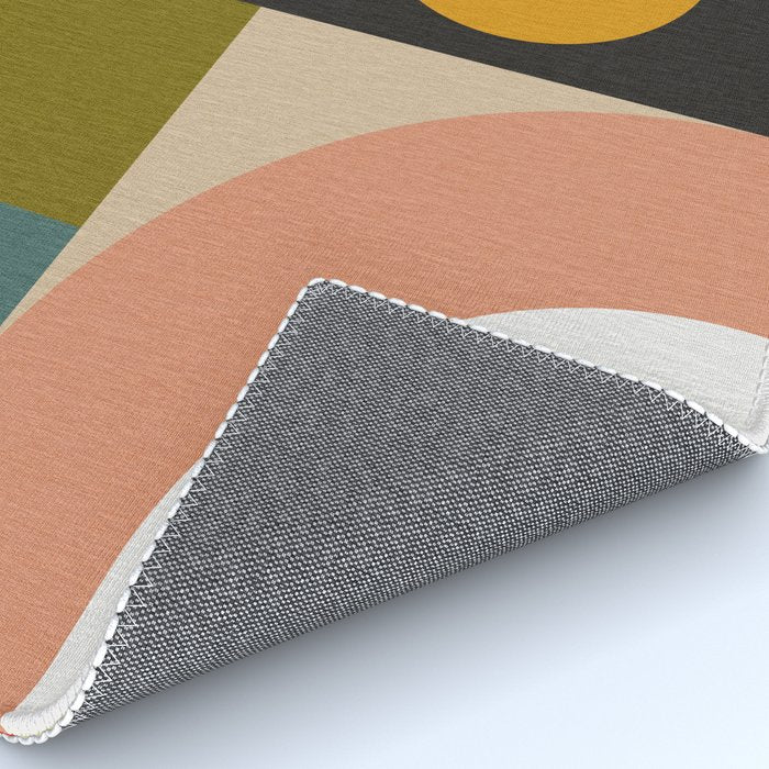 abstract geometric retro shapes II Rug Gallery Image 4