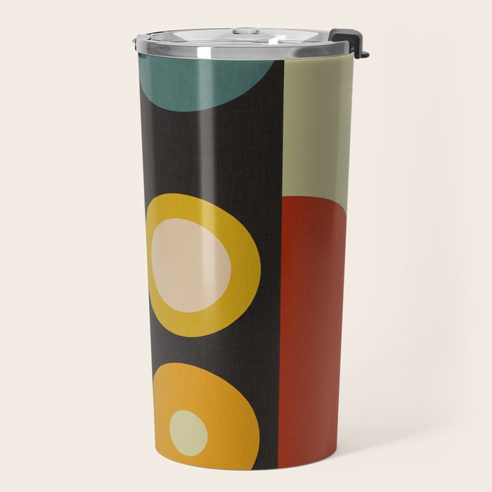 abstract geometric retro shapes II Travel Mug Gallery Image 2