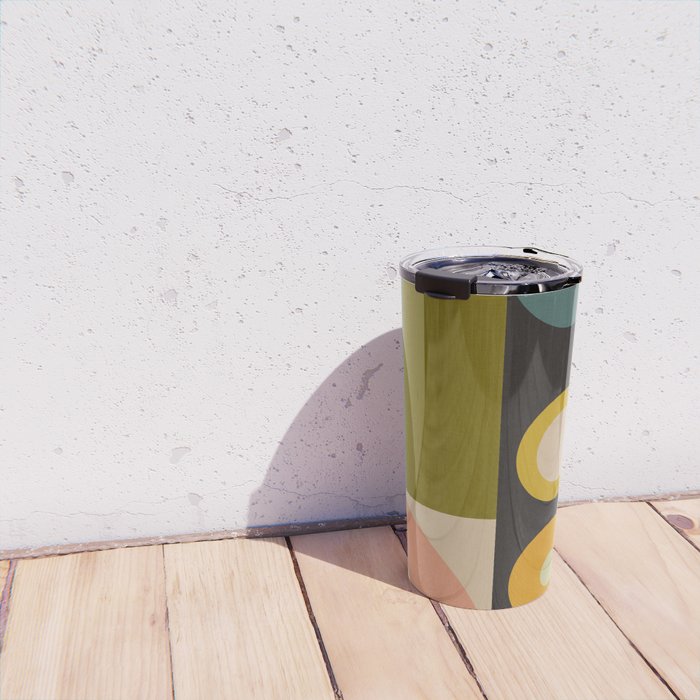 abstract geometric retro shapes II Travel Mug Gallery Image 4