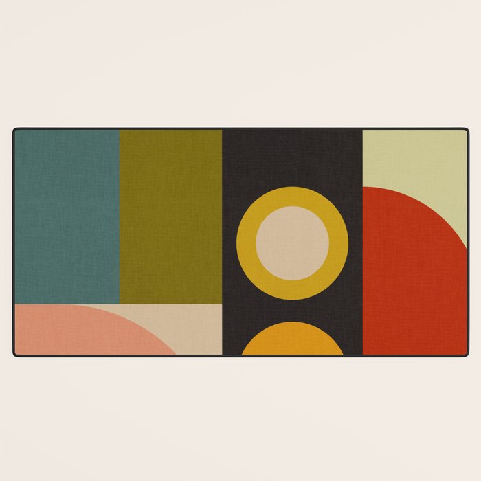 abstract geometric retro shapes II Desk Mat Gallery Image 3