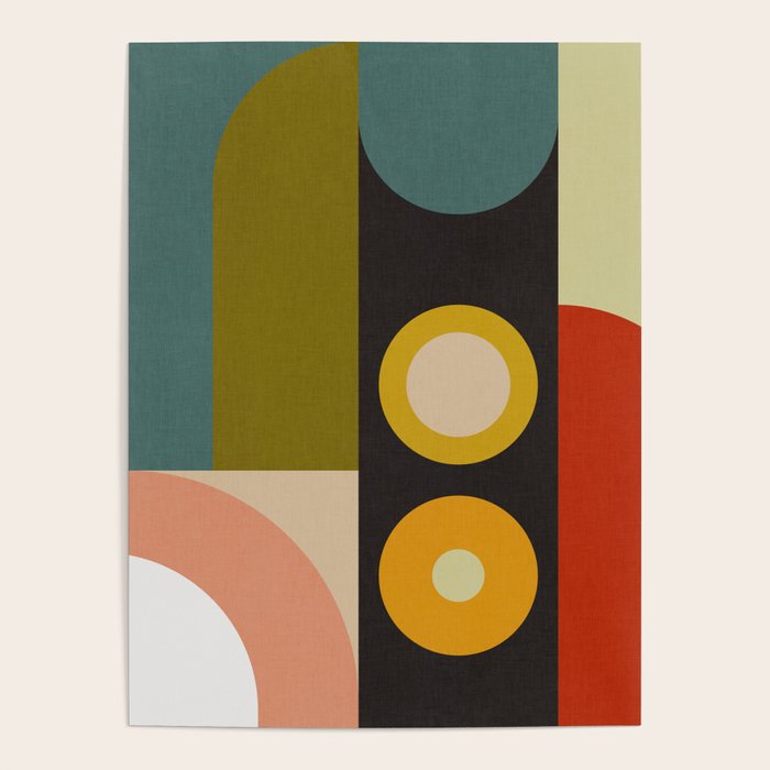 abstract geometric retro shapes II Poster Gallery Image 4