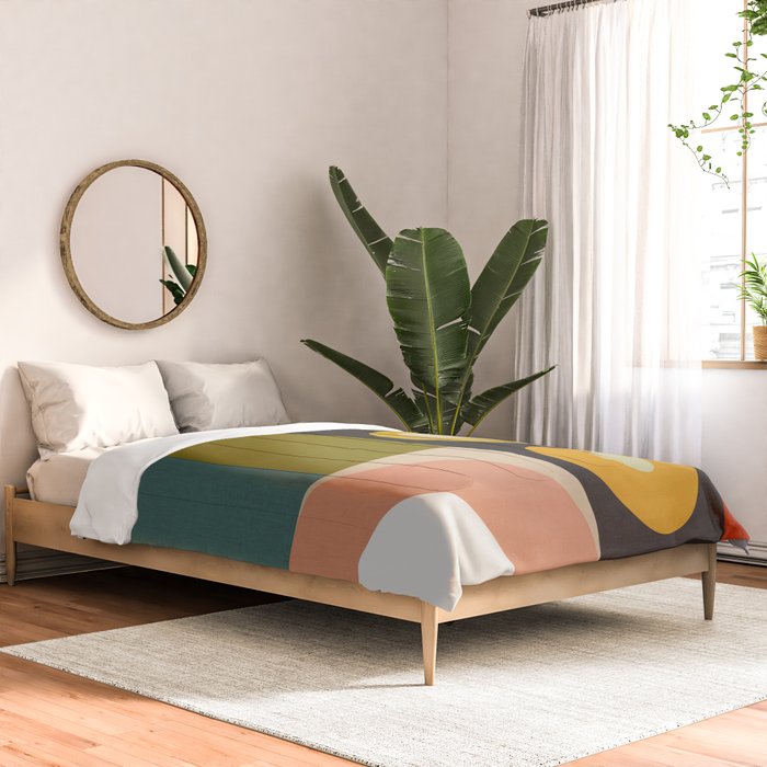abstract geometric retro shapes II Comforter Gallery Image 2