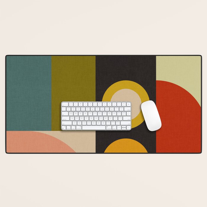 abstract geometric retro shapes II Desk Mat Gallery Image 1