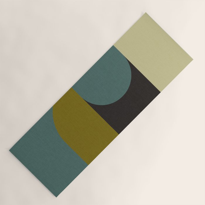 abstract geometric retro shapes II Yoga Mat Gallery Image 1