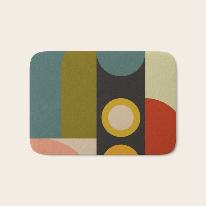 abstract geometric retro shapes II Bath Mat Gallery Image 1