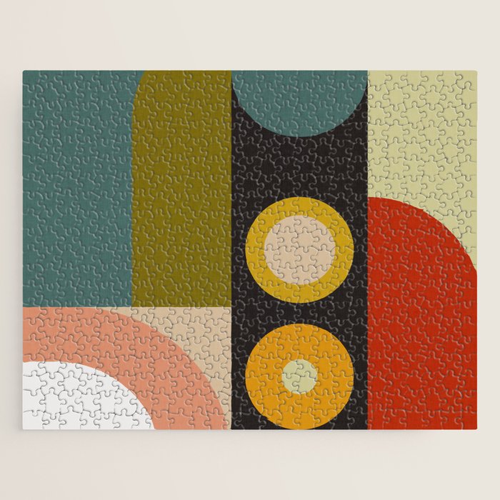 abstract geometric retro shapes II Jigsaw Puzzle Gallery Image 1