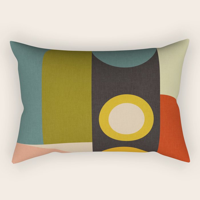 abstract geometric retro shapes II Rectangular Pillow Gallery Image 2