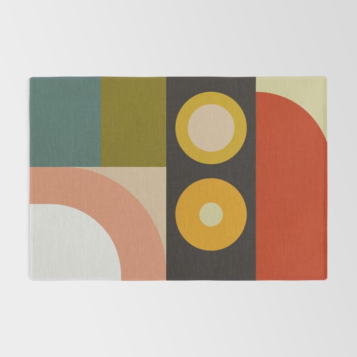 abstract geometric retro shapes II Rug Gallery Image 2
