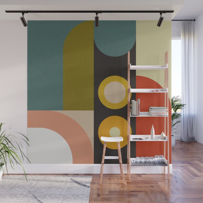 abstract geometric retro shapes II Wall Mural Gallery Image 1