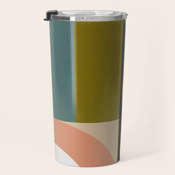 abstract geometric retro shapes II Travel Mug Gallery Image 3
