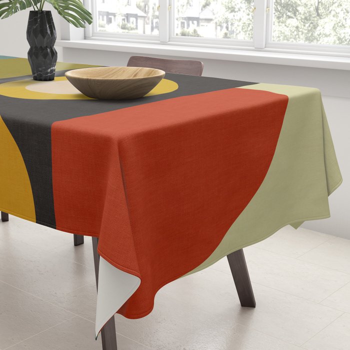 abstract geometric retro shapes II Tablecloth Gallery Image 3
