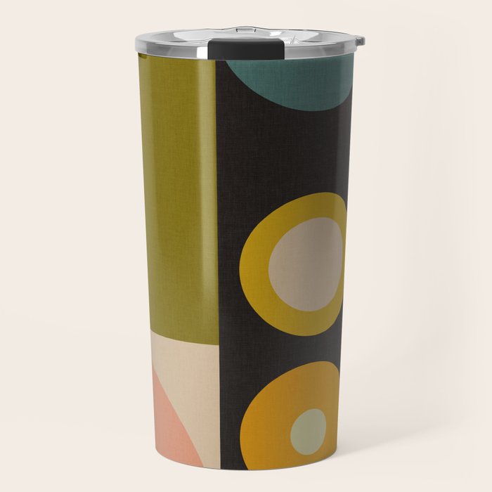 abstract geometric retro shapes II Travel Mug Gallery Image 1