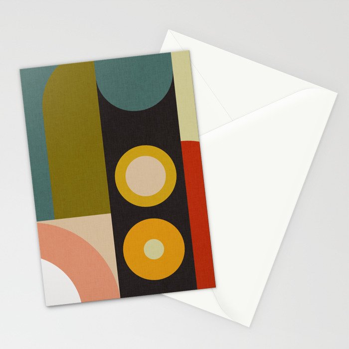 abstract geometric retro shapes II Stationery Card Gallery Image 2