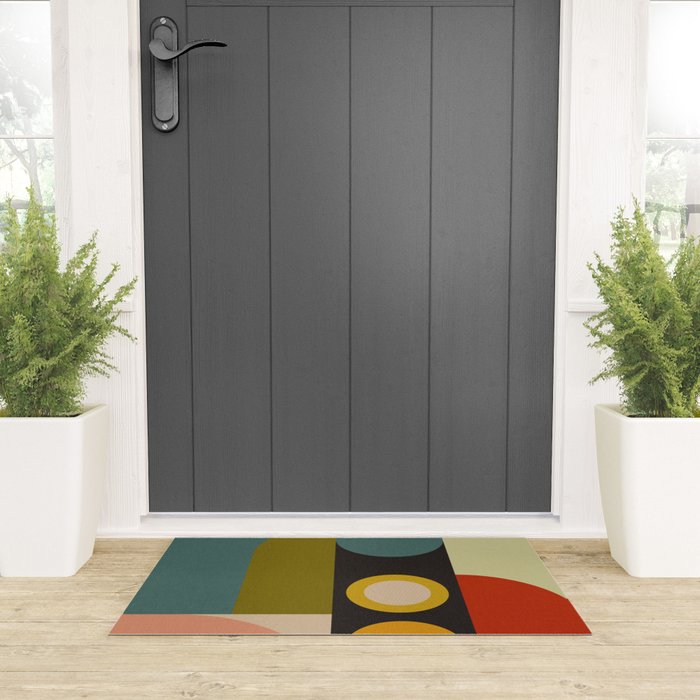 abstract geometric retro shapes II Welcome Mat Gallery Image 3