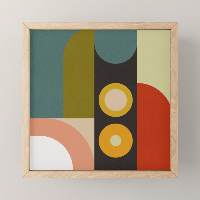 abstract geometric retro shapes II Mini Art Print Gallery Image 1