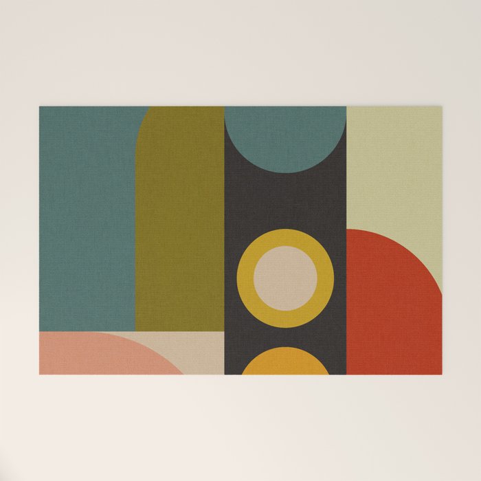 abstract geometric retro shapes II Welcome Mat Gallery Image 1