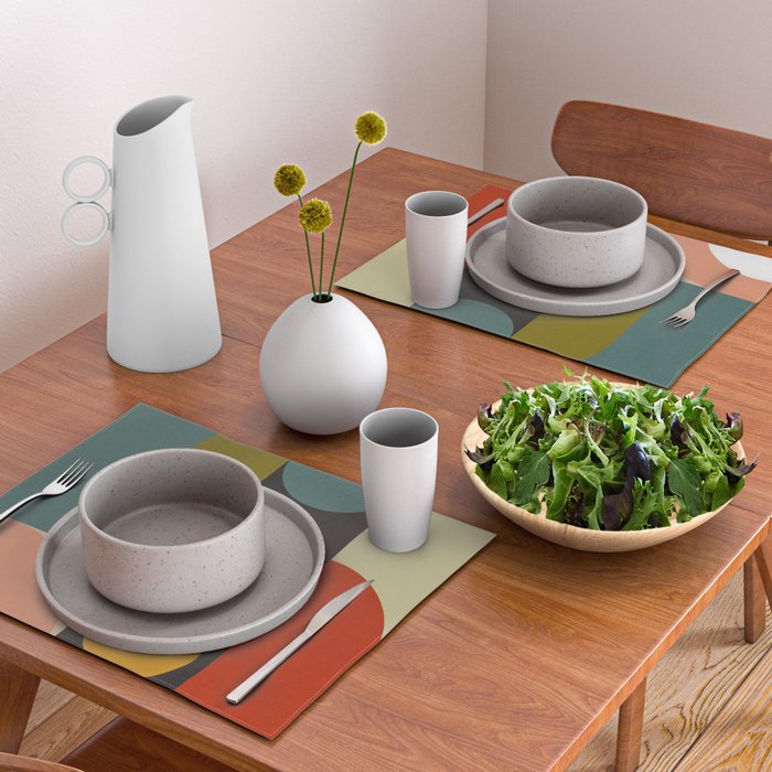abstract geometric retro shapes II Placemat Gallery Image 2