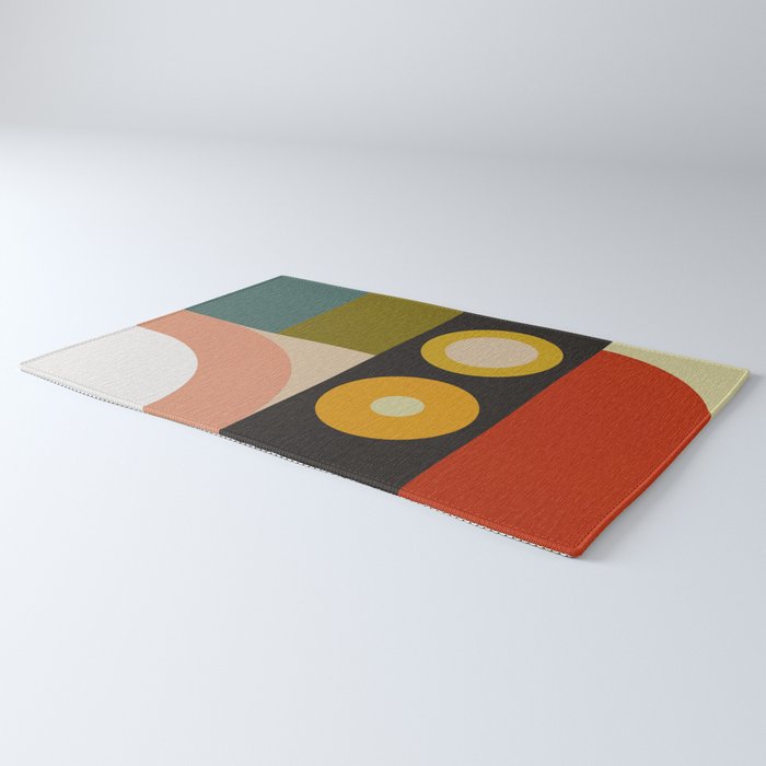 abstract geometric retro shapes II Rug Gallery Image 3