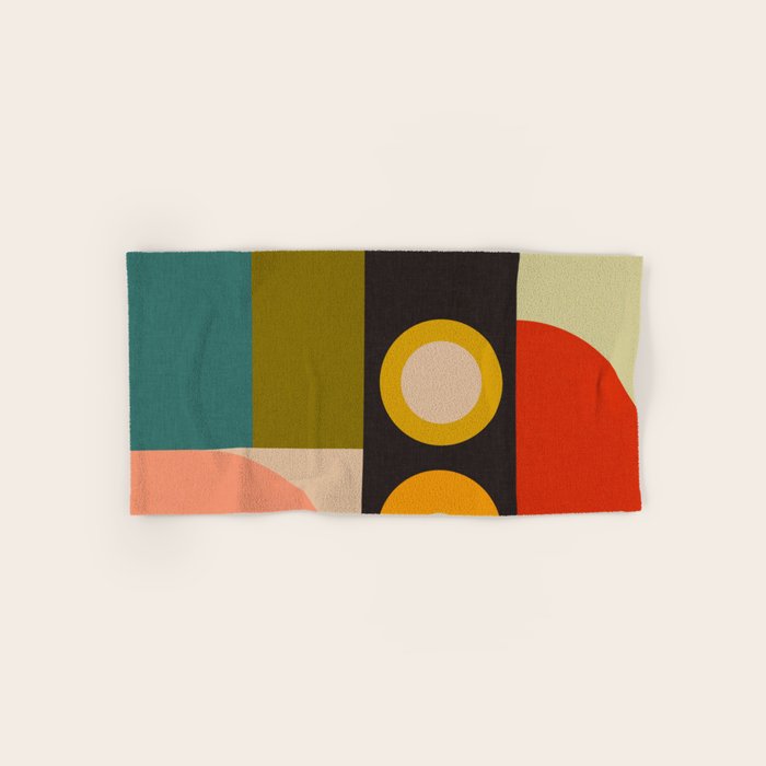 abstract geometric retro shapes II Bath Towel Gallery Image 1