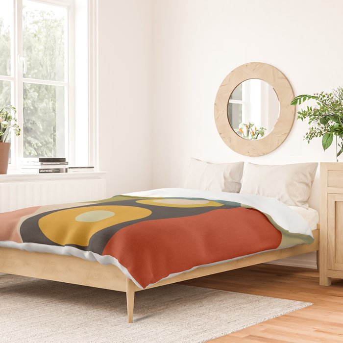 abstract geometric retro shapes II Duvet Cover Gallery Image 2