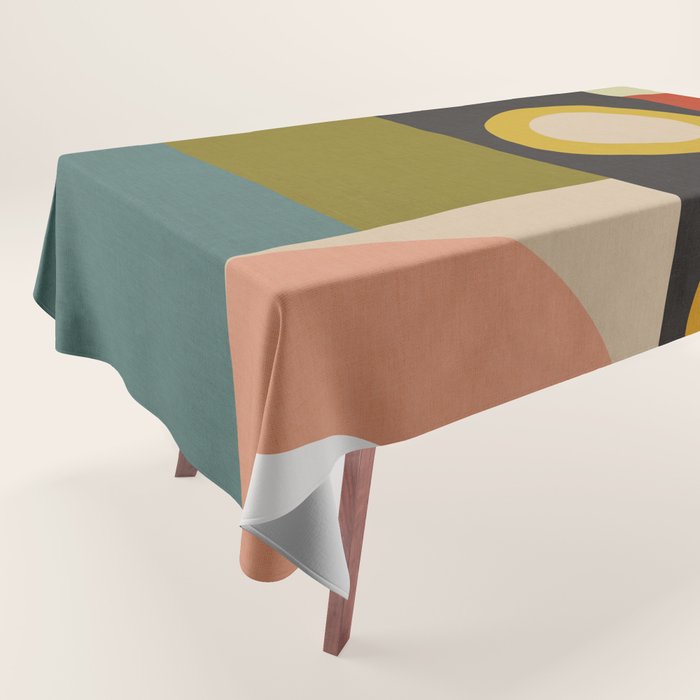 abstract geometric retro shapes II Tablecloth Gallery Image 1