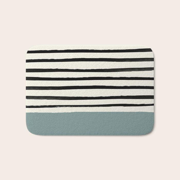 River Stone & Stripes Bath Mat Gallery Image 1