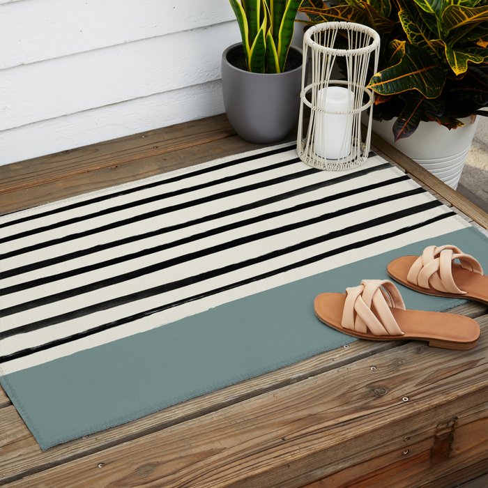 River Stone & Stripes Outdoor Rug Gallery Image 2