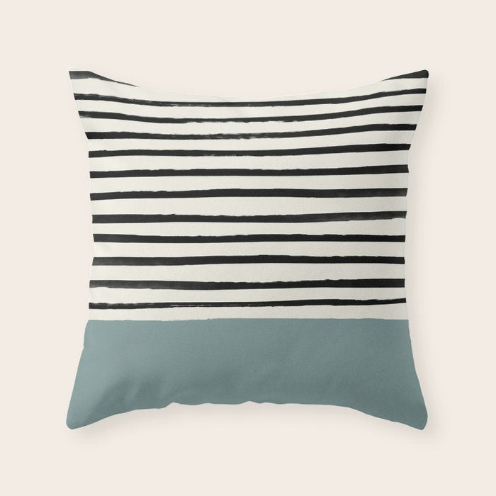 River Stone & Stripes Throw Pillow Gallery Image 6