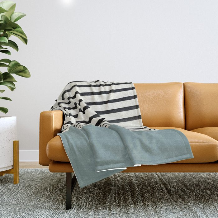 River Stone & Stripes Throw Blanket Gallery Image 1