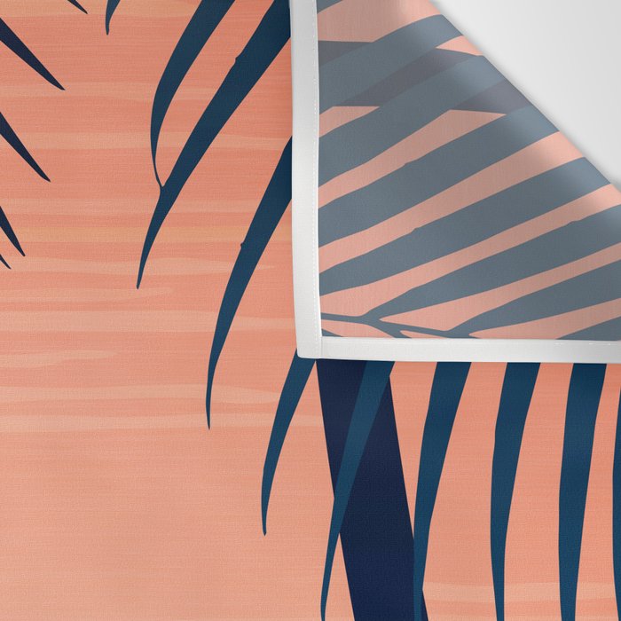 Sunset Palms - Peach Navy Palette Wall Tapestry Gallery Image 3