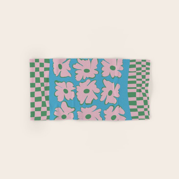 Pastel Nature Checkerboard  Bath Towel Gallery Image 1