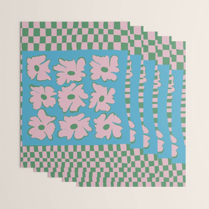Pastel Nature Checkerboard  Wrapping Paper Gallery Image 3