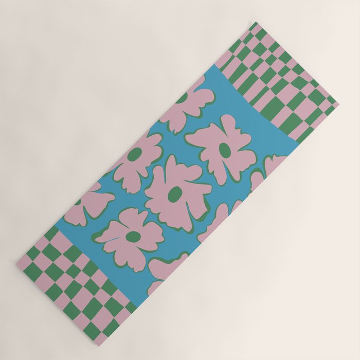 Pastel Nature Checkerboard  Yoga Mat Gallery Image 1