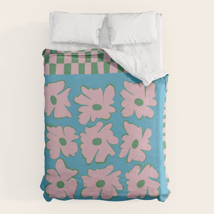 Pastel Nature Checkerboard  Duvet Cover Gallery Image 6