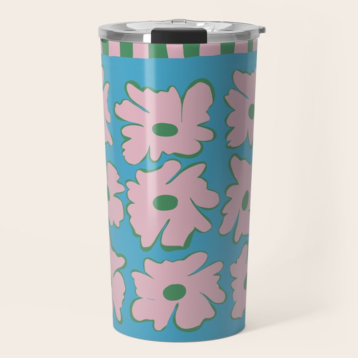 Pastel Nature Checkerboard  Travel Mug Gallery Image 1
