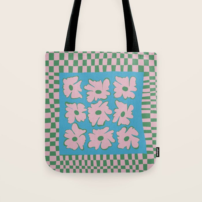 Pastel Nature Checkerboard  Tote Bag Gallery Image 1