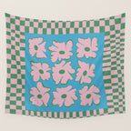 Pastel Nature Checkerboard  Wall Tapestry Gallery Image 4