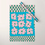 Pastel Nature Checkerboard  Wrapping Paper Gallery Image 1