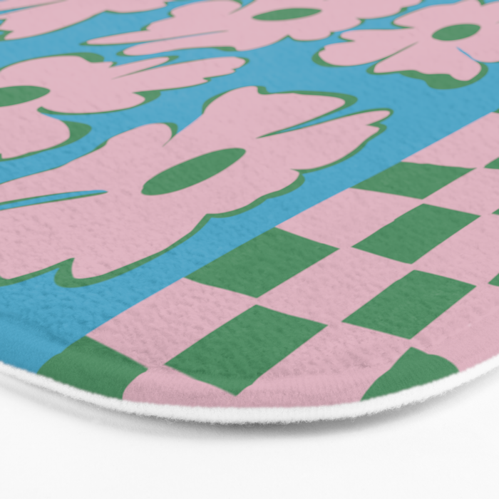 Pastel Nature Checkerboard  Bath Mat Gallery Image 3
