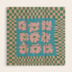 Pastel Nature Checkerboard  Wood Wall Art Gallery Image 1