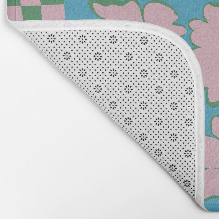 Pastel Nature Checkerboard  Bath Mat Gallery Image 2