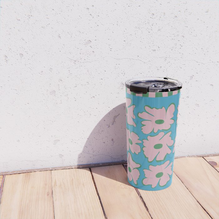Pastel Nature Checkerboard  Travel Mug Gallery Image 4
