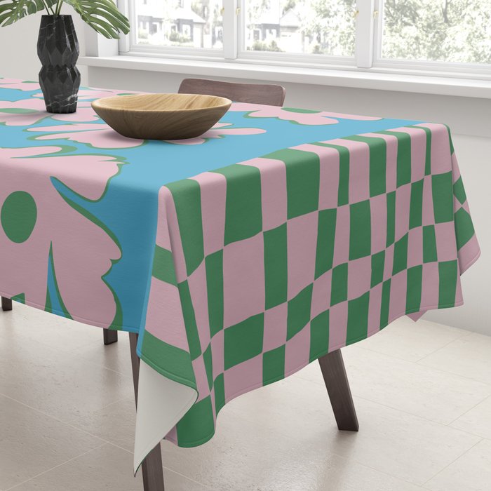 Pastel Nature Checkerboard  Tablecloth Gallery Image 3