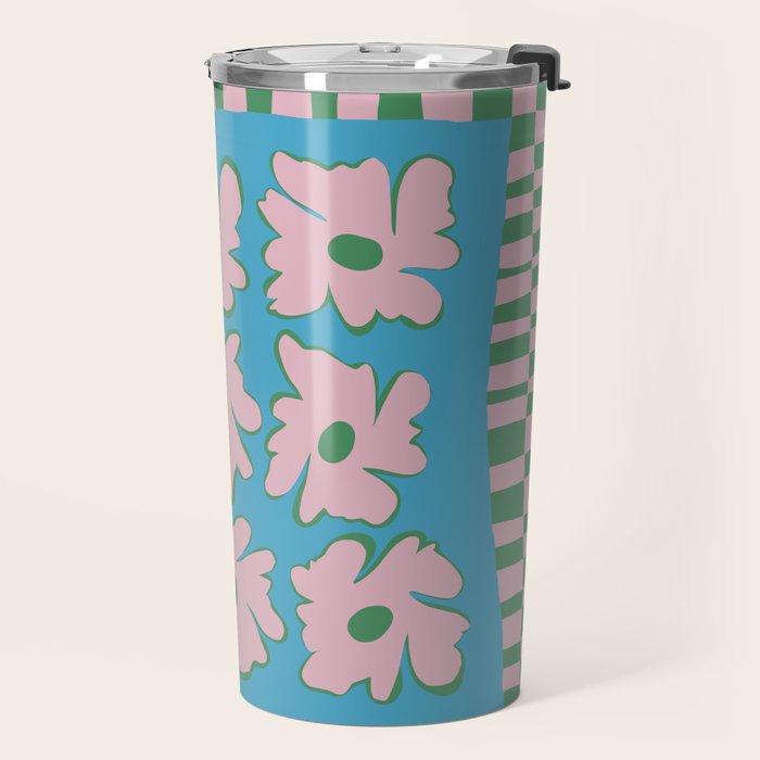 Pastel Nature Checkerboard  Travel Mug Gallery Image 2