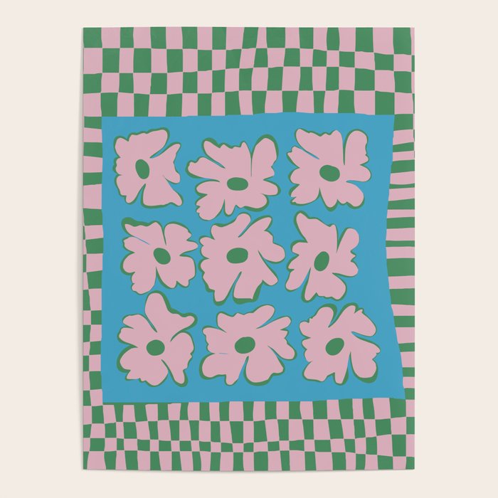 Pastel Nature Checkerboard  Poster Gallery Image 1