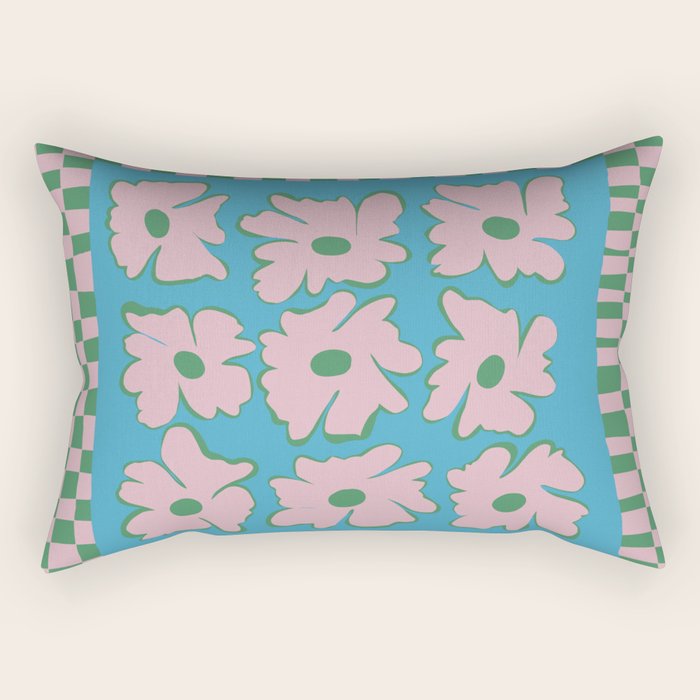 Pastel Nature Checkerboard  Rectangular Pillow Gallery Image 2