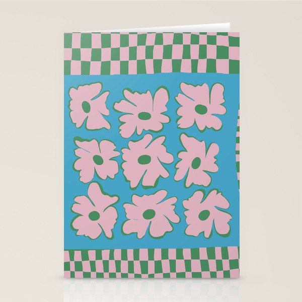 Pastel Nature Checkerboard  Stationery Card Gallery Image 2