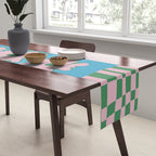 Pastel Nature Checkerboard  Table Runner Gallery Image 2