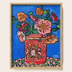 Rex Manning Day Bouquet: Poppy Flowers in Tea Tin Painting Empire Records Nineties Nostalgia Serving Tray Gallery Image 1