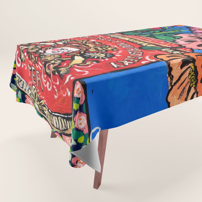 Rex Manning Day Bouquet: Poppy Flowers in Tea Tin Painting Empire Records Nineties Nostalgia Tablecloth Gallery Image 1